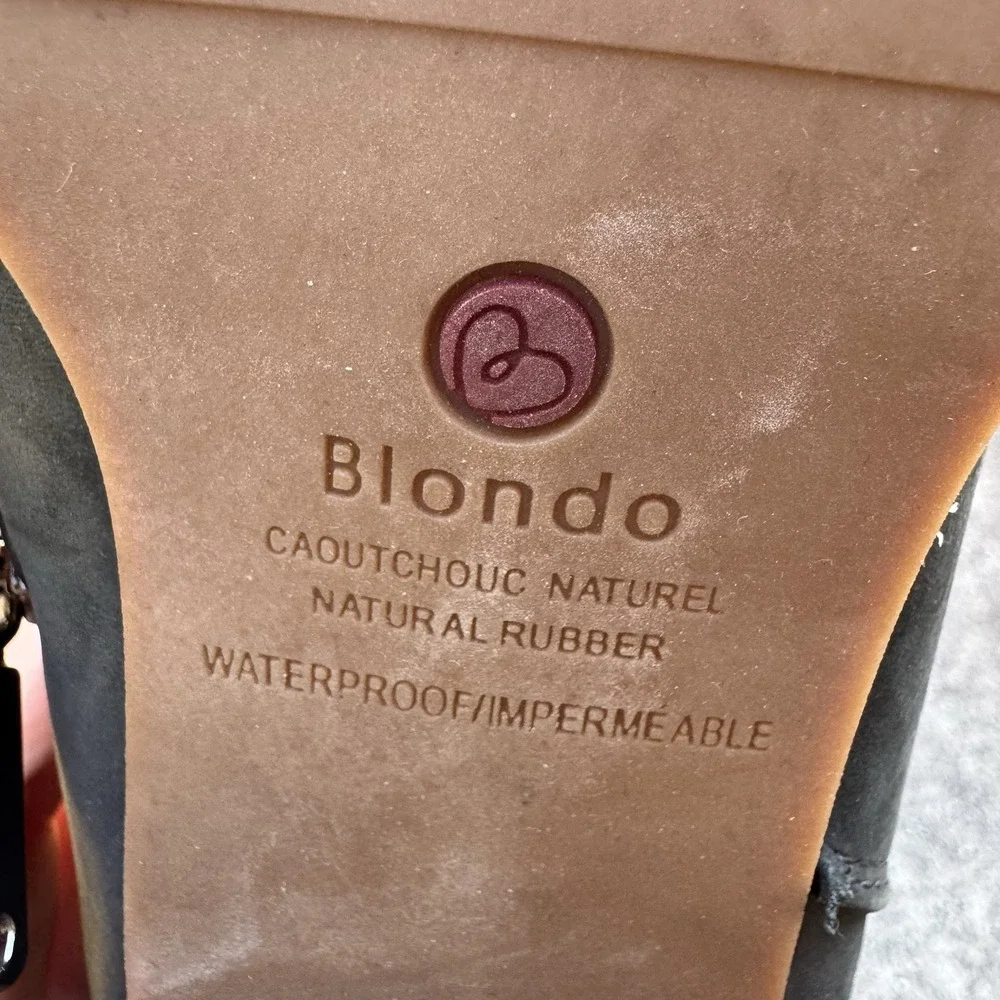 Blondo Norma Womens Sz 10 M Slate Grey Nubuck Waterproof Heeled Bootie *Peeling* - Picture 11 of 14